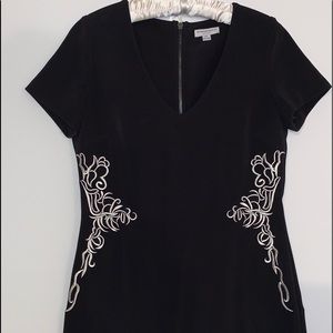 Black embroidered dress